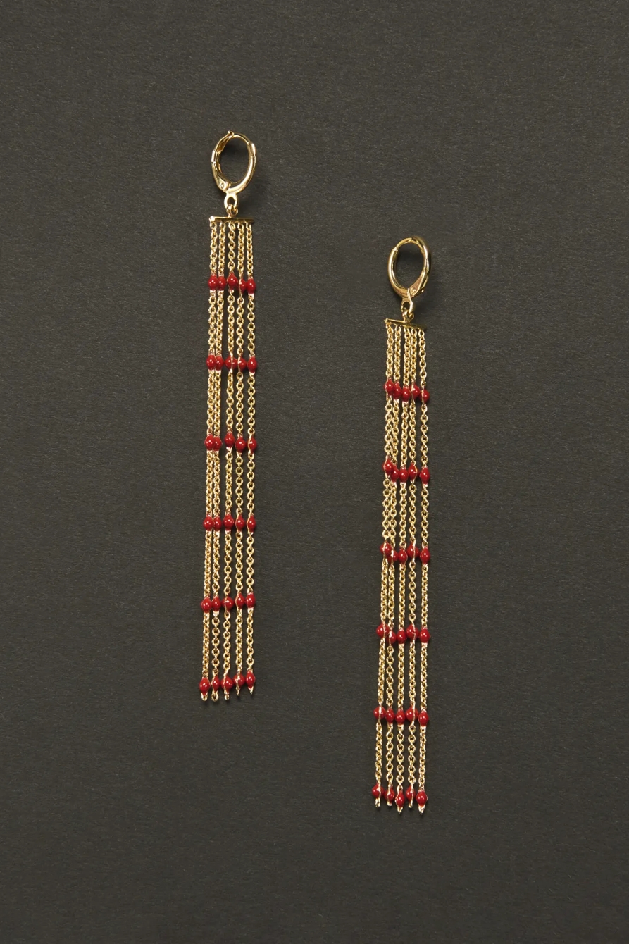 CHAIN DROP EARRINGS — GOLD — image 1