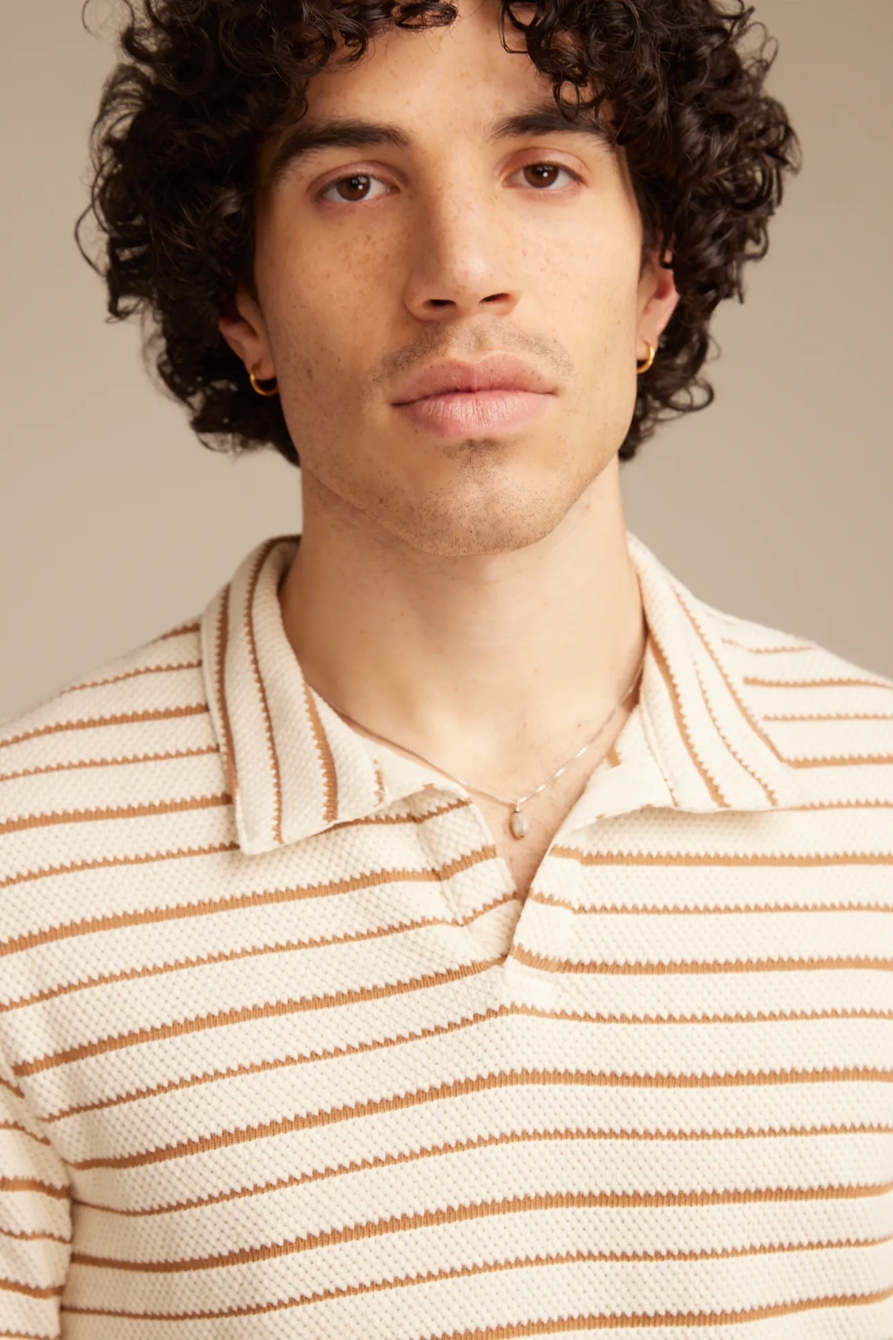 JACQUARD KNIT SHIRT — BROWN MULTI — image 5