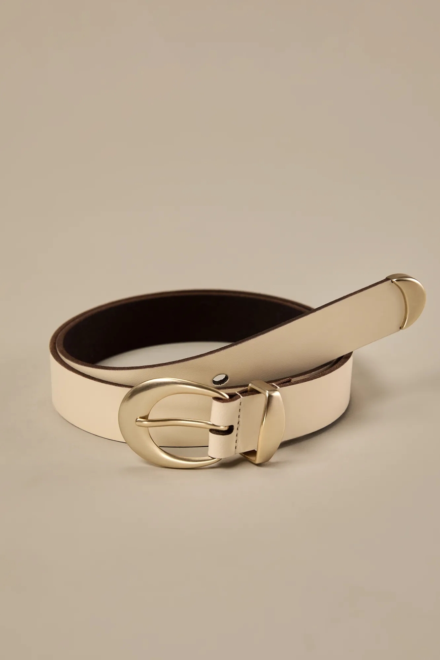 MODERN LEATHER BELT — OPEN WHITE/NATURAL — image 1