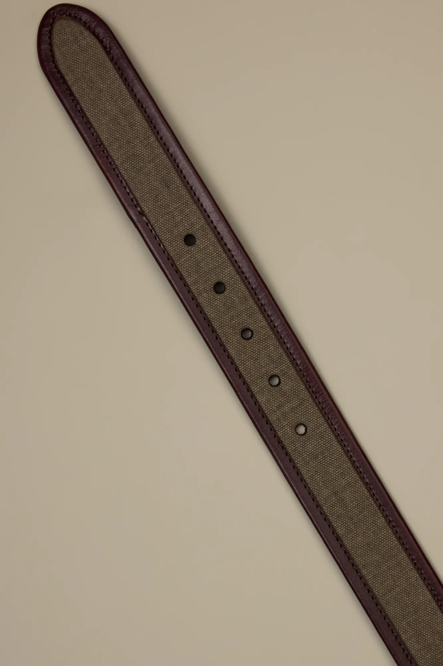 LEATHER CANVAS BELT — BROWN — image 2
