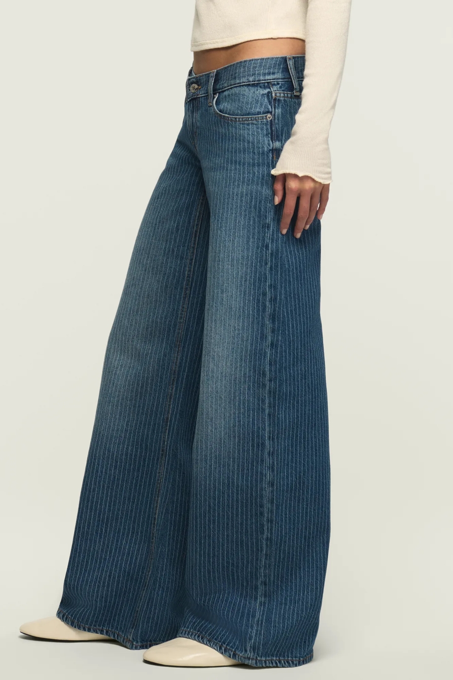 LUCKY LEGEND SUPER LOW RISE ULTRA WIDE LEG — INDIGO STRIPE WASH — image 1