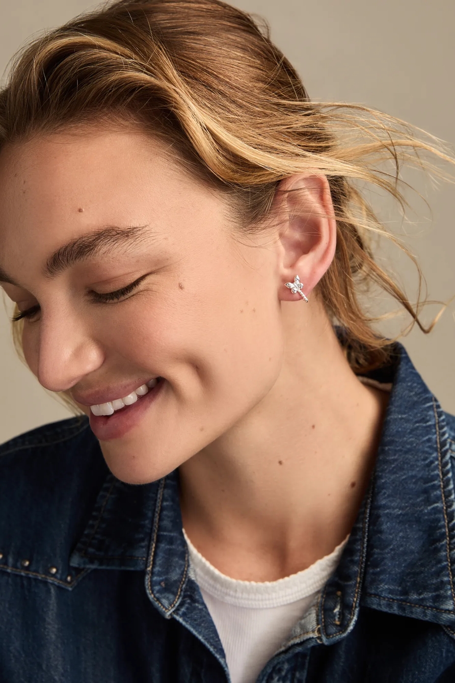 WHIMSICAL HOOP AND STUD SET — SILVER — image 2
