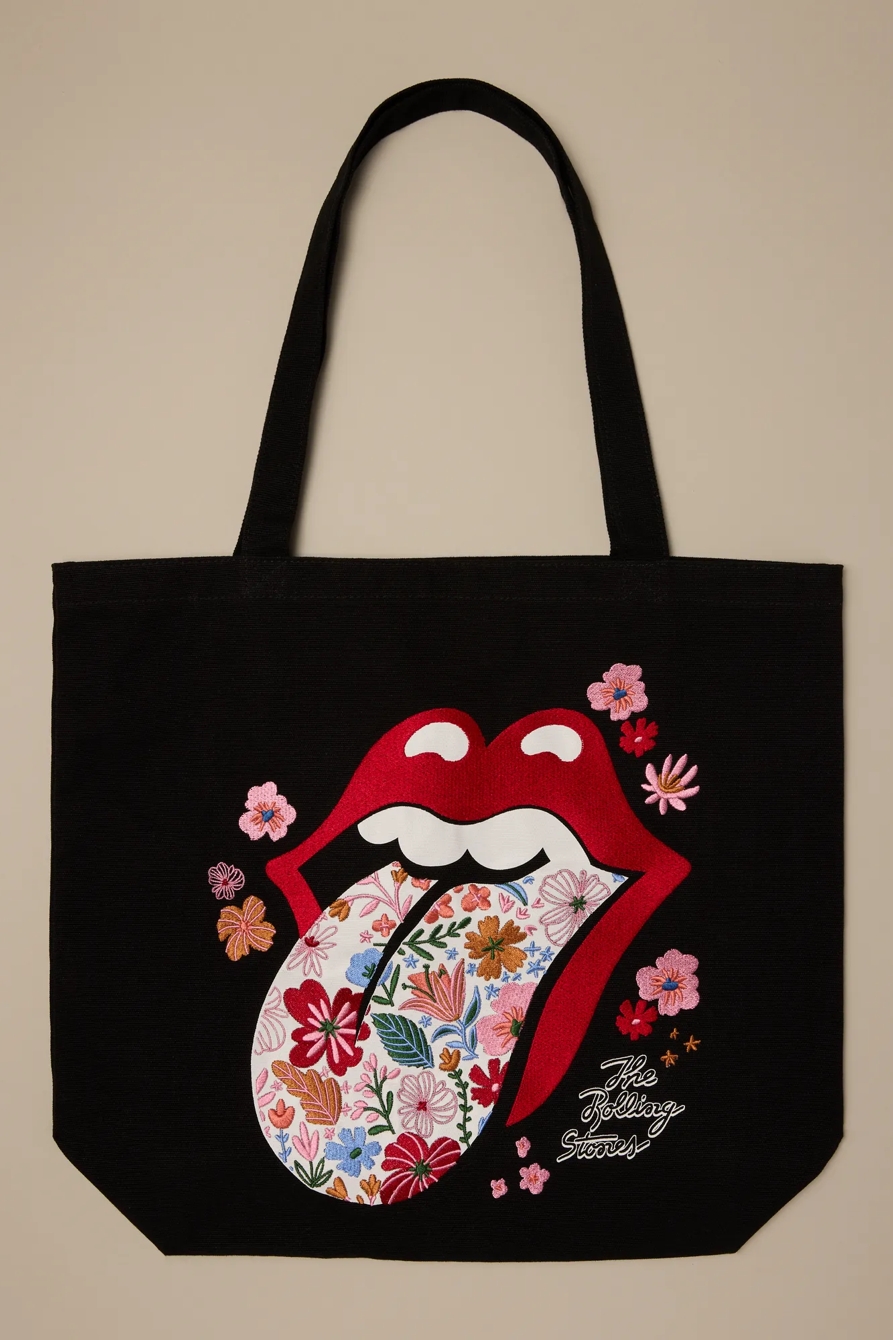 ROLLING STONES EMBROIDERED GRAPHIC TOTE — MULTI — image 1