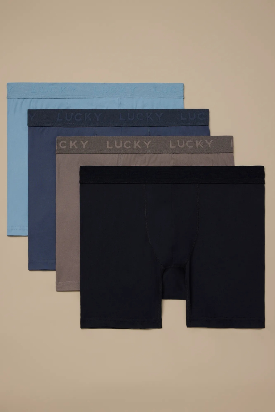 4 PACK ESSENTIAL SOFT BOXER BRIEFS — MULTI — image 1
