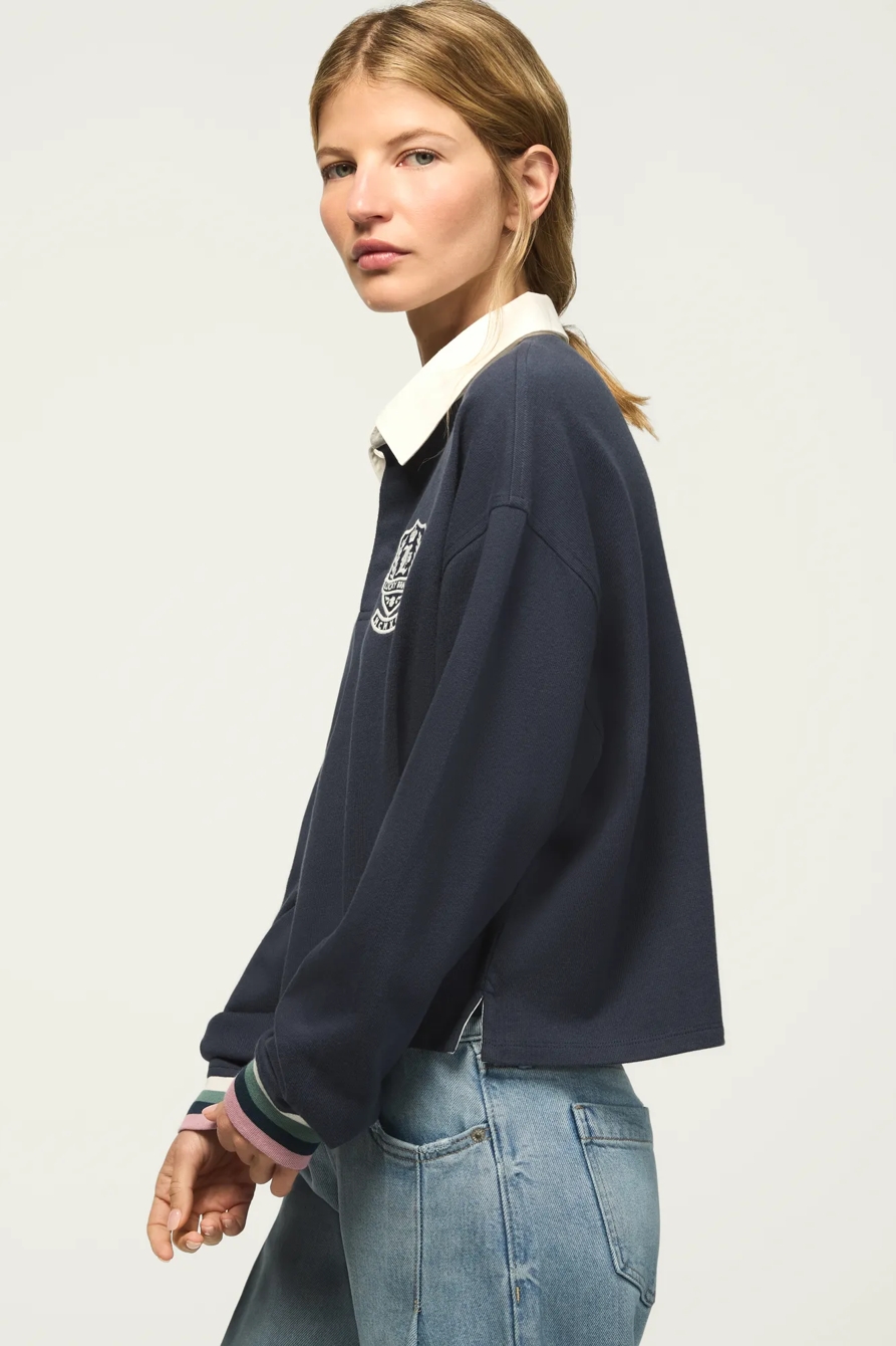 RUGBY POLO KNIT TOP — PARISIAN NIGHT — image 4