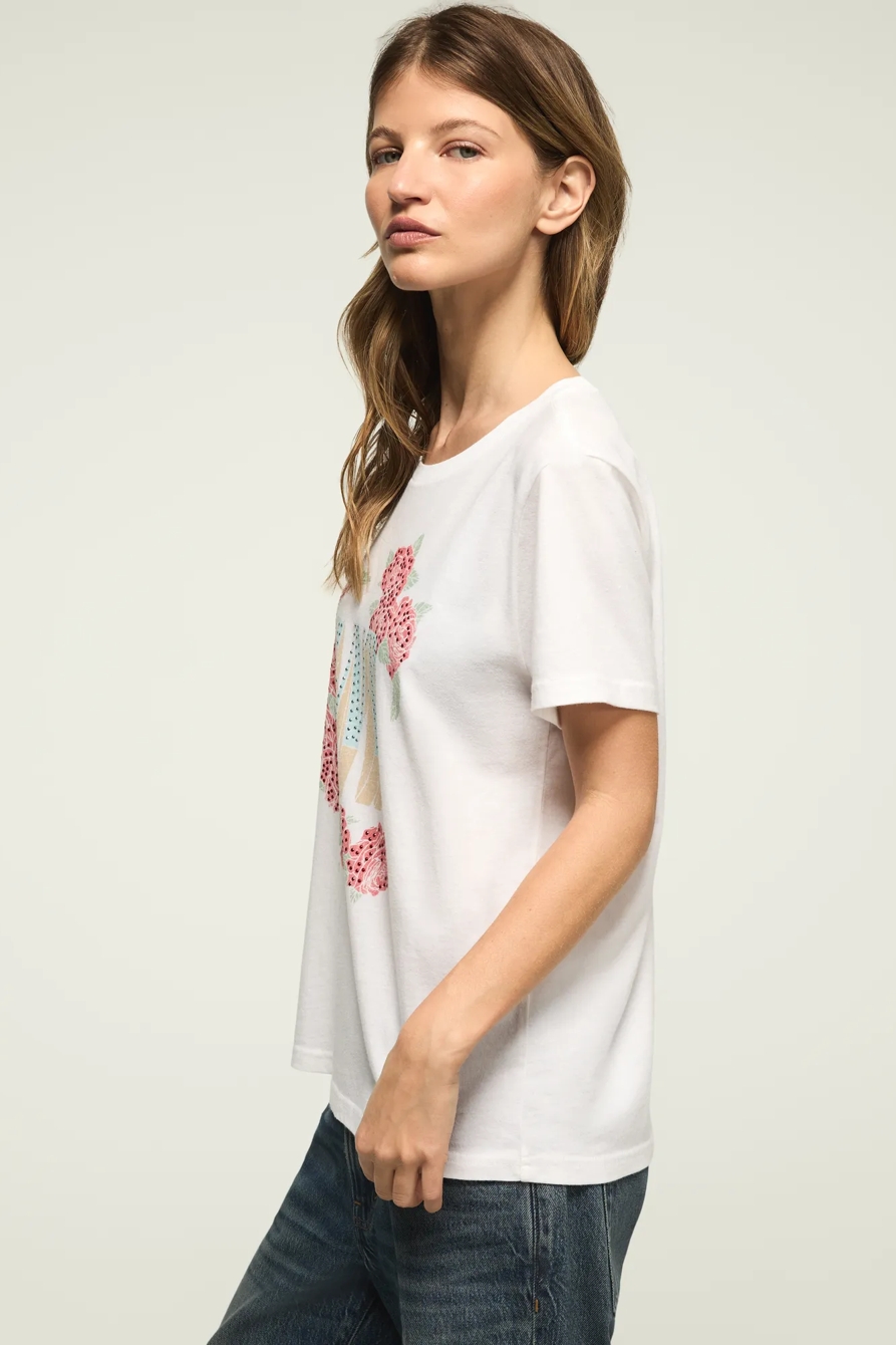 GUNS N ROSES EMBELLISHED CLASSIC CREW — BRIGHT WHITE — image 4