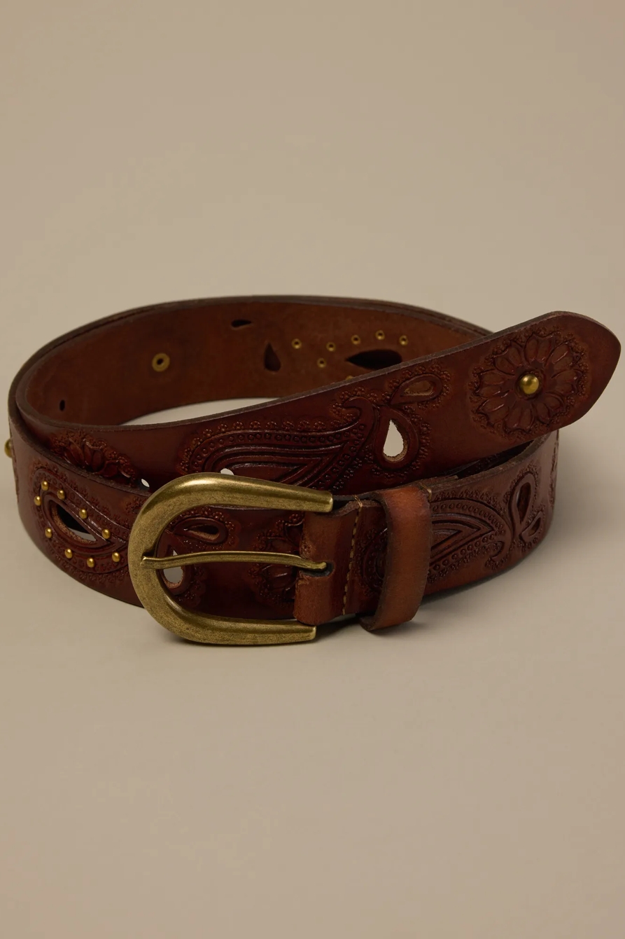 OPEN WORK BELT — BROWN — image 1