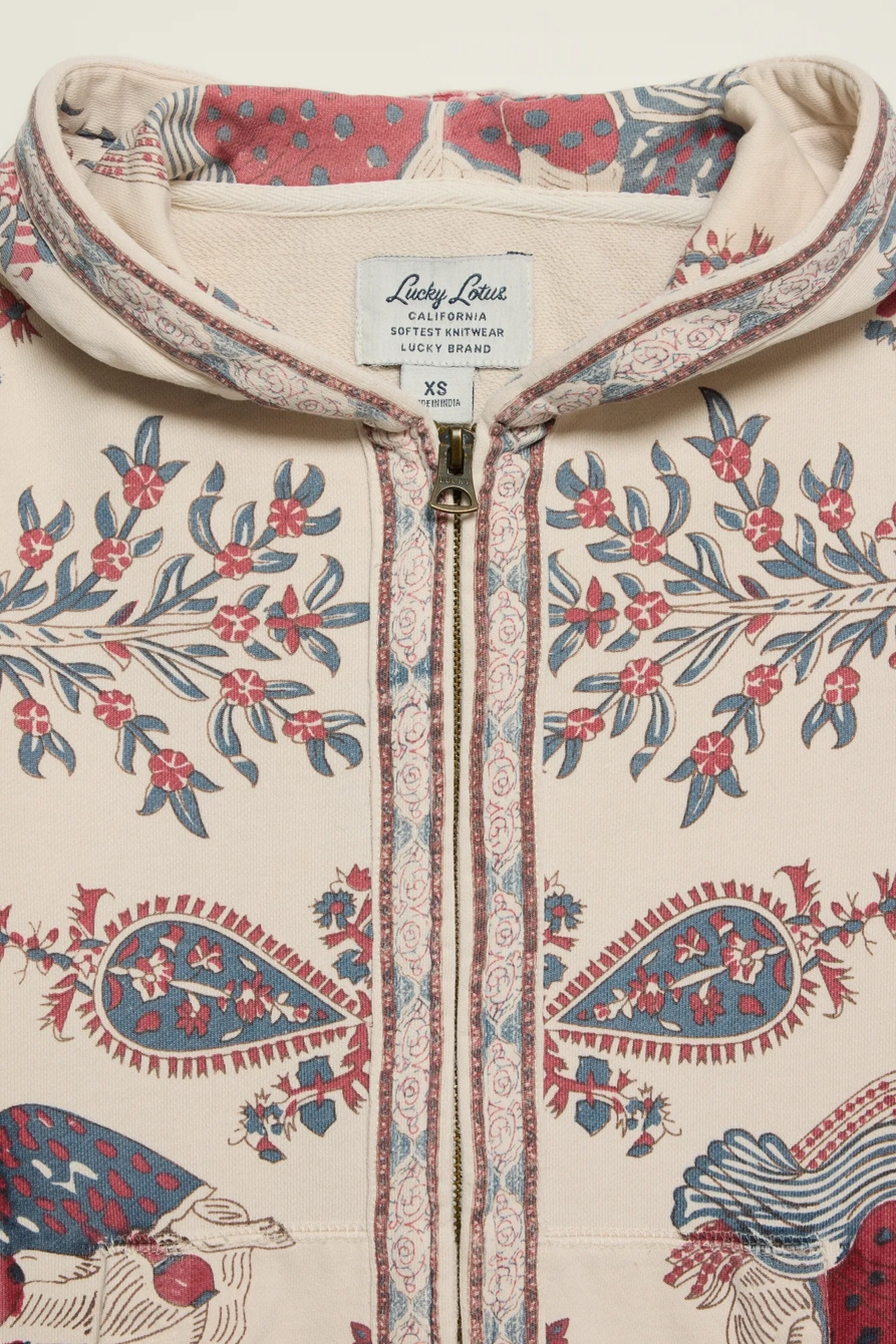 Lucky Brand Vintage Y2K Full Zip Hoodie — CREAM MULTI — image 2