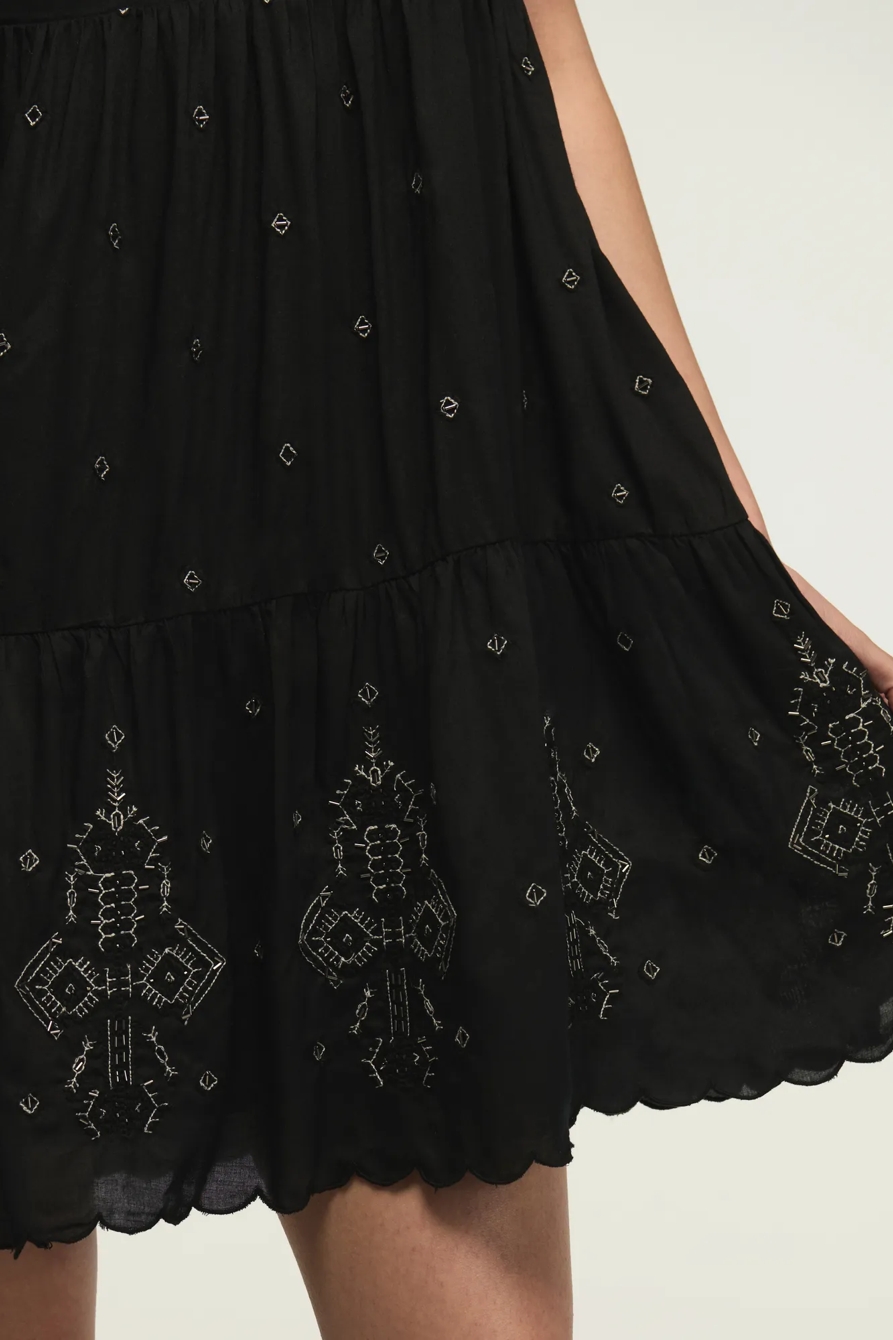 MARAKESH TIERED MINI DRESS — CAVIAR — image 6