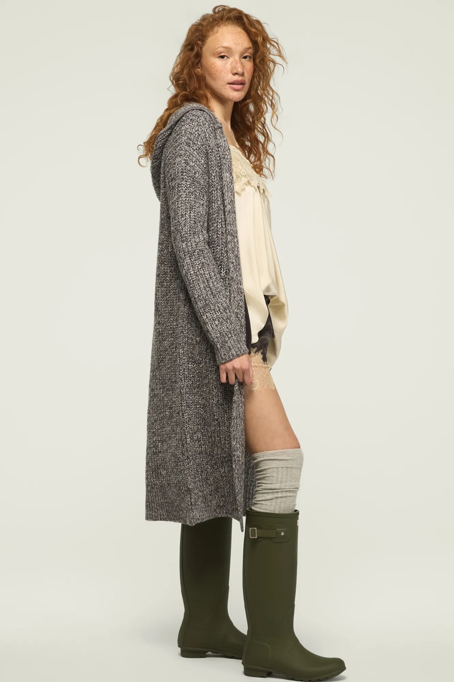 MARLED HOODED DUSTER — CHARCOAL MULTI — image 1