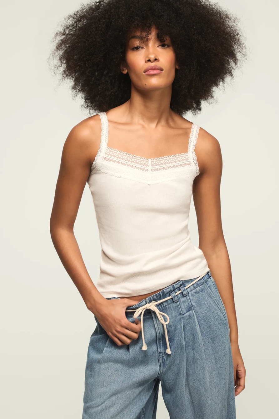 V NECK TANK — TOFU — image 1