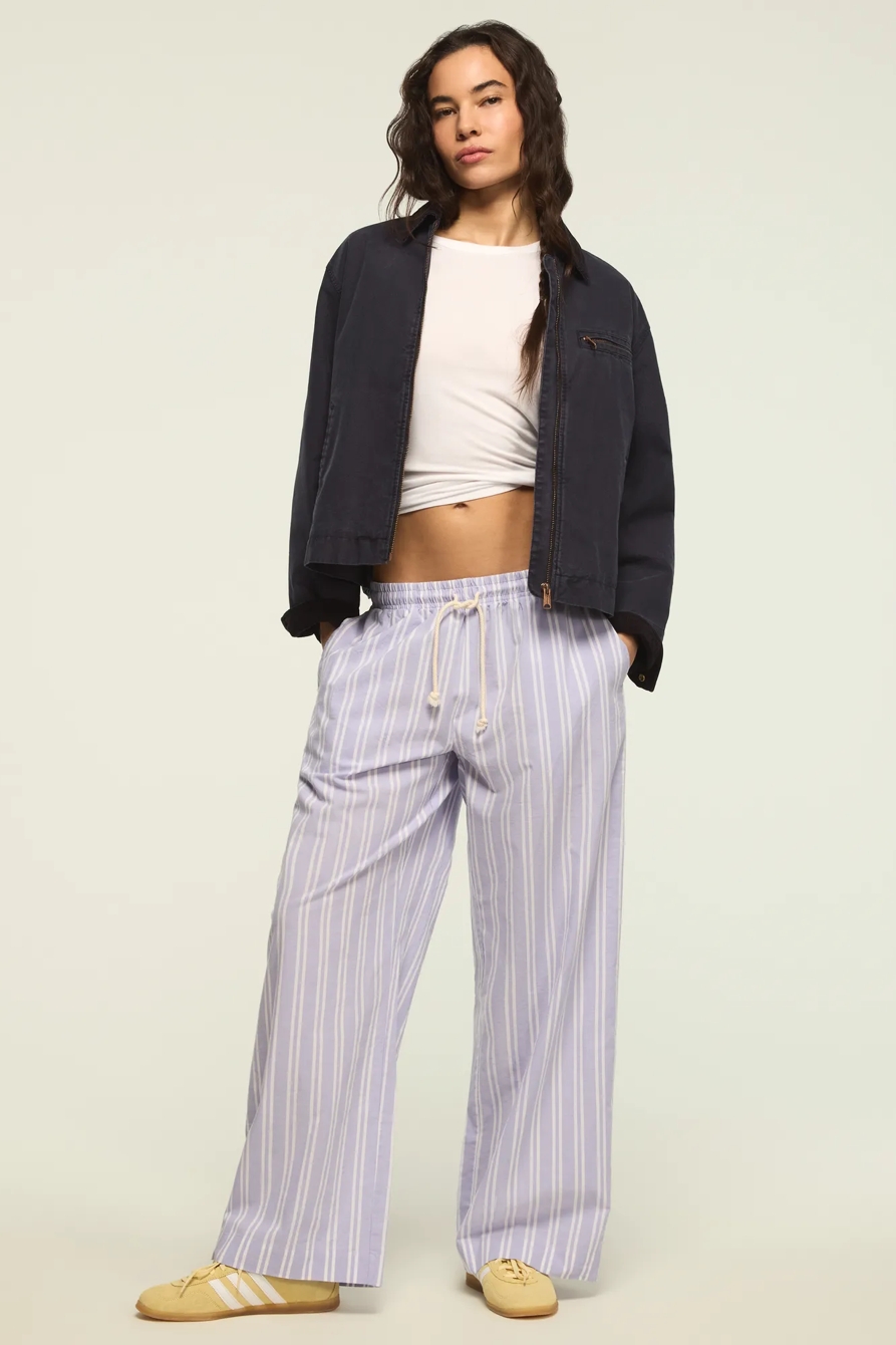 COTTON STRIPE PANTS — BLUE MULTI — image 1