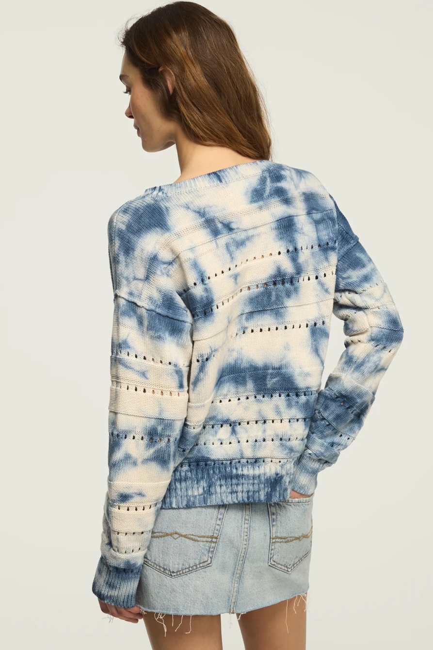 BEACHY TIE DYE PULLOVER SWEATER — TRUE NAVY — image 3