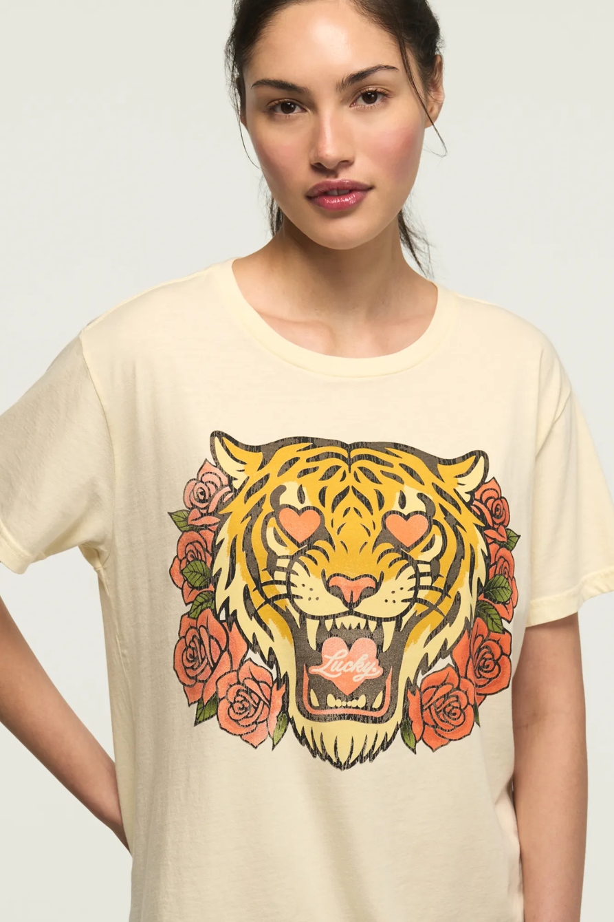 TIGER MOTO BOYFRIEND TEE — ANGORA — image 2
