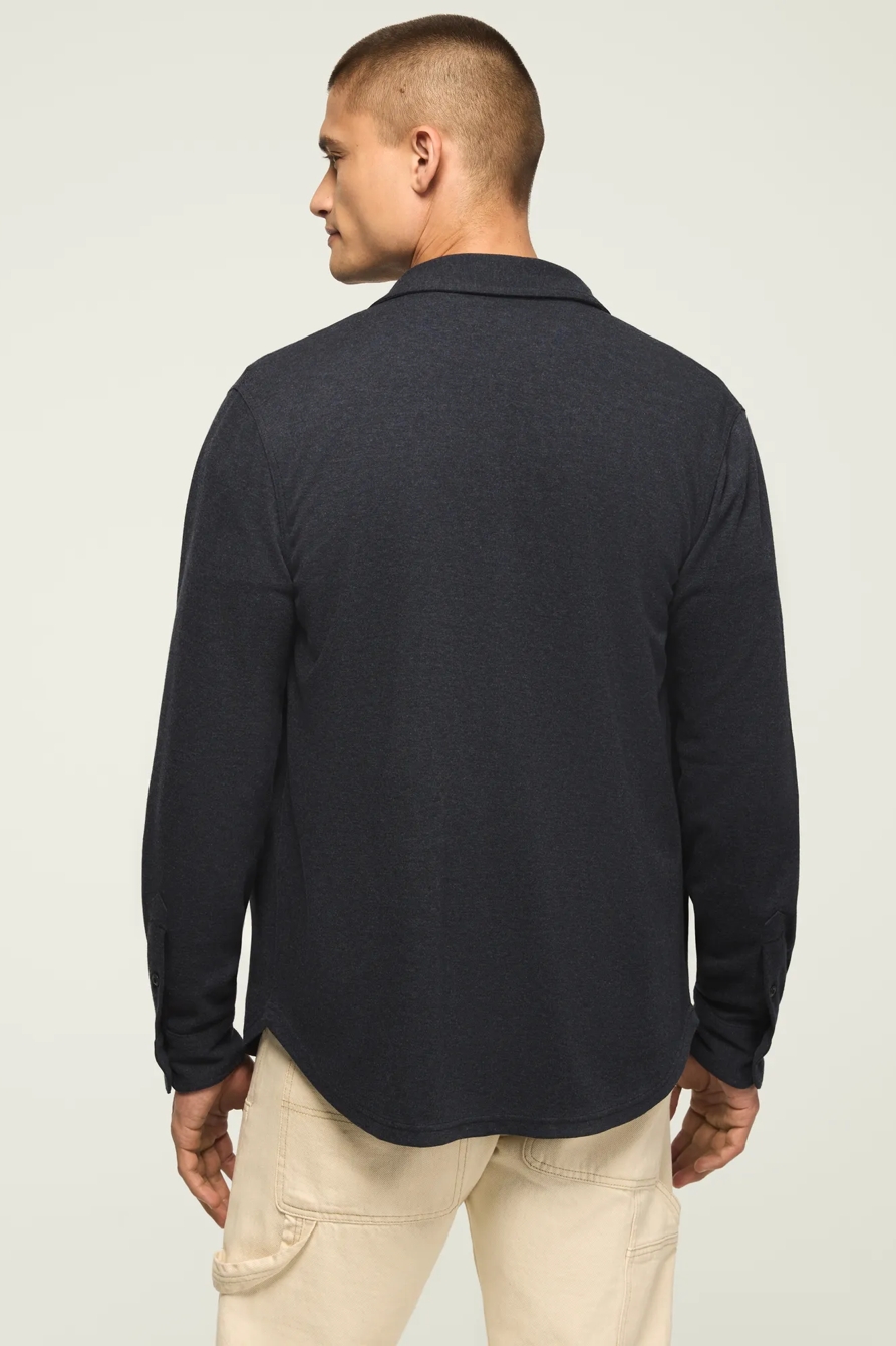 CLOUD SOFT KNIT SHIRT — NAVY HEATHER — image 3