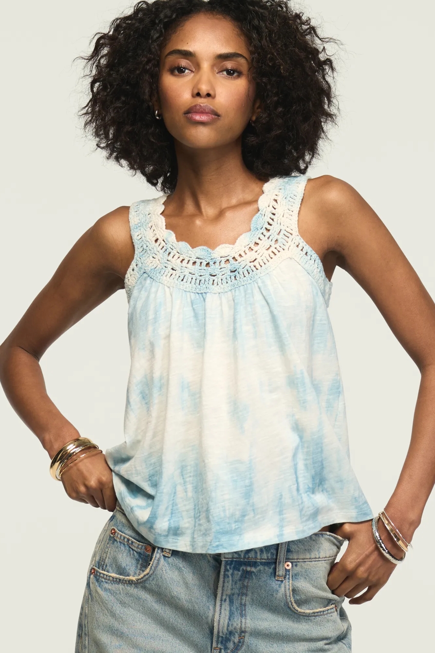 CROCHET TRIM SWING TANK — CELESTIAL BLUE — image 1