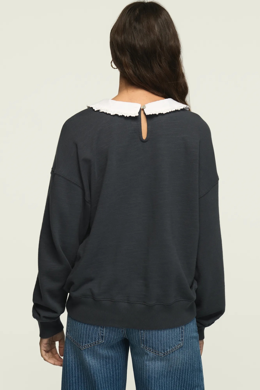 PETERPAN COLLAR GRAPHIC CREW — INDIA INK — image 2