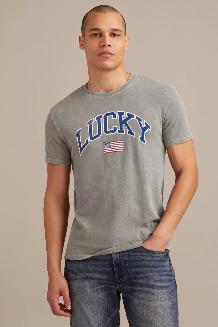 LUCKY FLAG TEE — SILVER 14-5002TCX — image 1