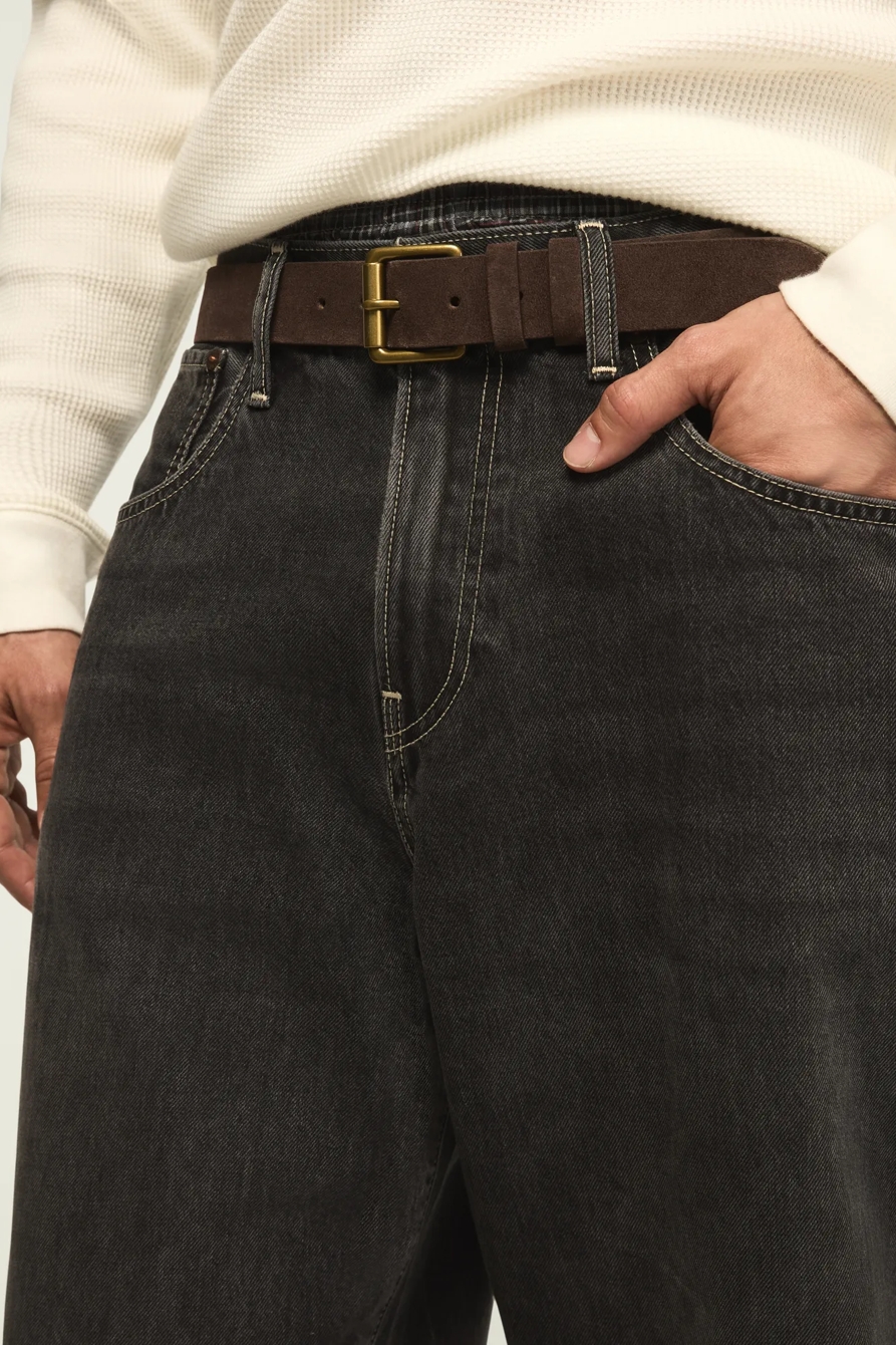 Double Keeper Suede Belt — BROWN — image 4