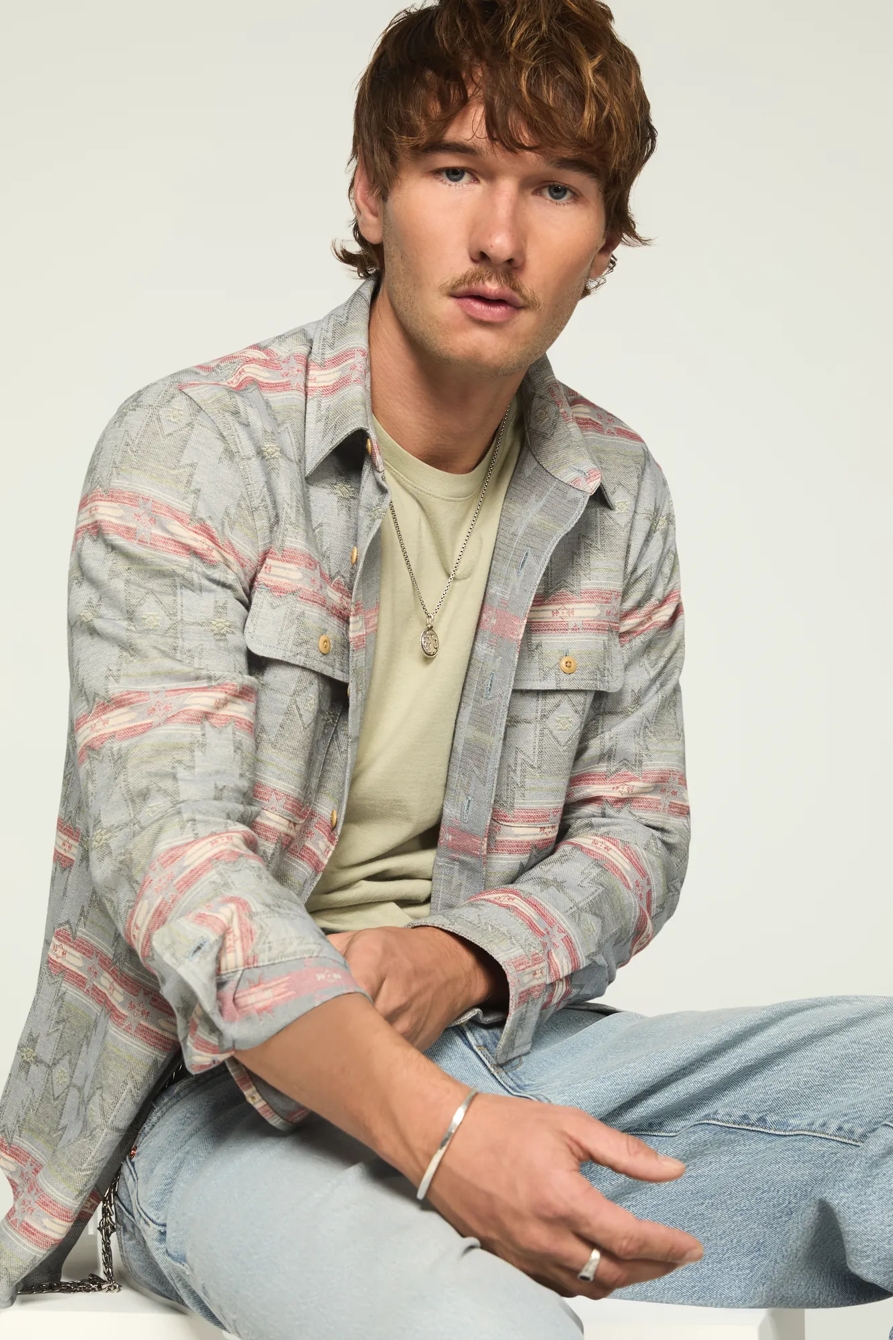 JACQUARD HUMBOLDT UTILITY SHIRT — BLUE MULTI — image 1