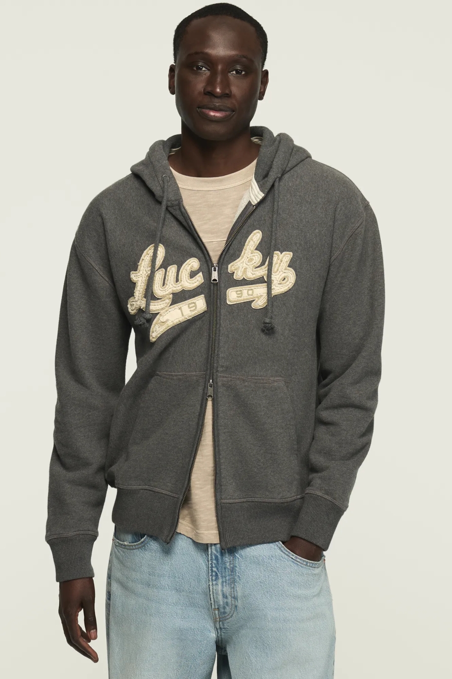 VINTAGE FULL ZIP HOODIE — CHARCOAL HEATHER GREY — image 6