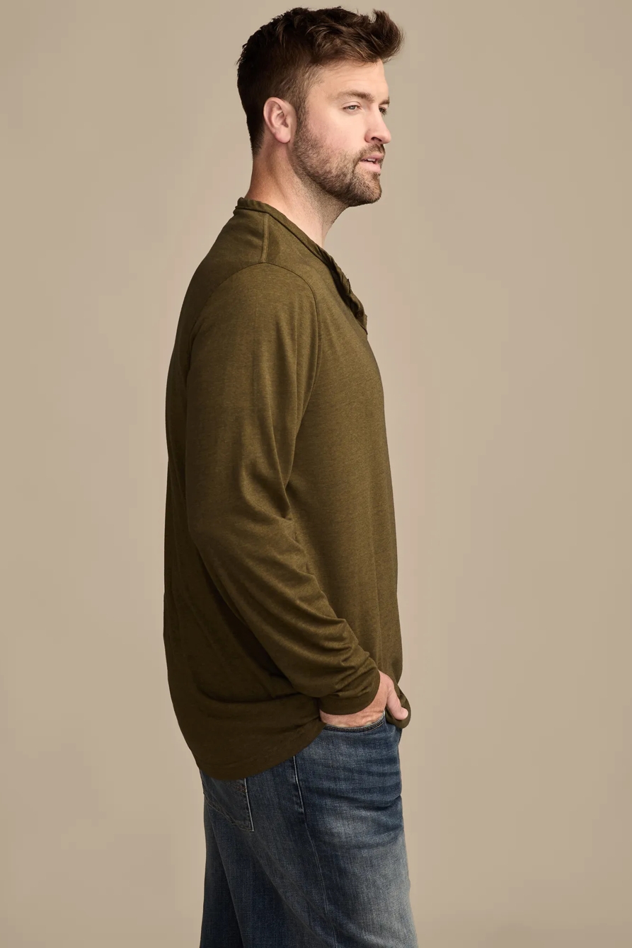 BIG & TALL VENICE BURNOUT LONG SLEEVE TEE — DARK OLIVE — image 4