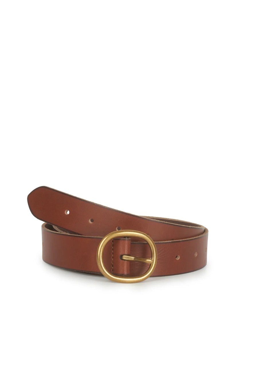PULL THROUGH LEATHER BELT — BROWN — image 1