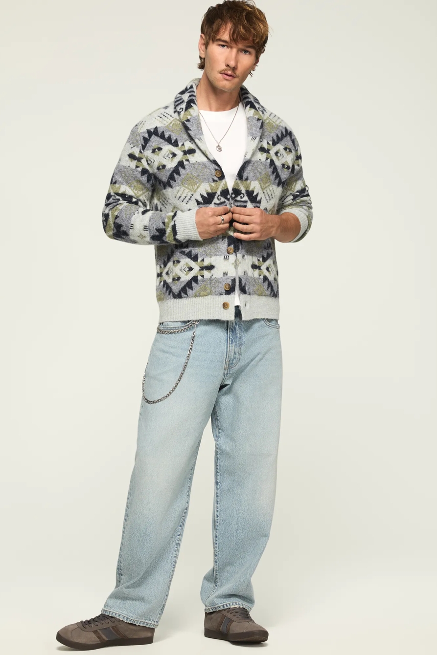 FAIR ISLE CARDIGAN — OATMEAL MULTI — image 5