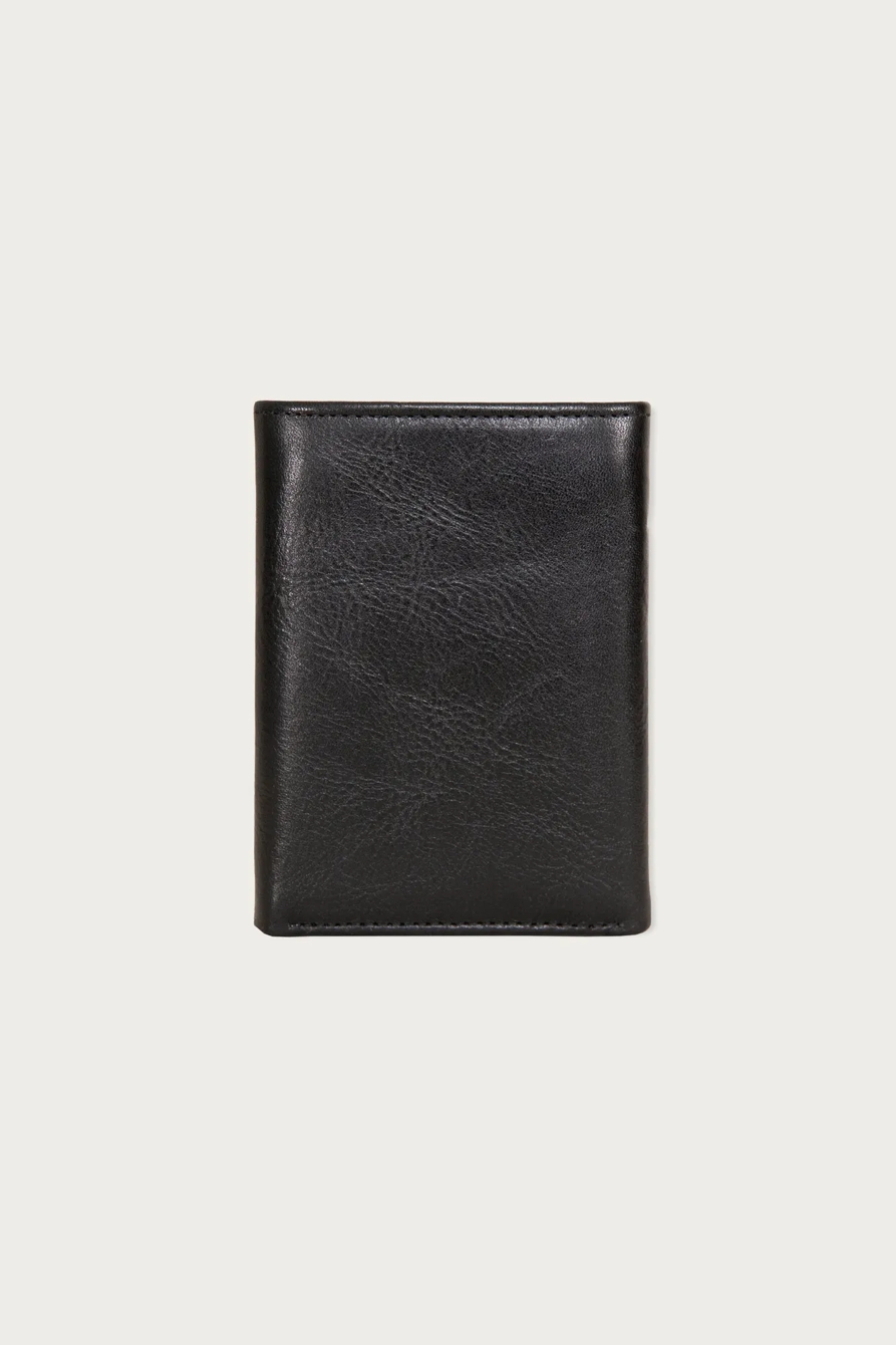 Smooth Leather Trifold Wallet — BLACK — image 2