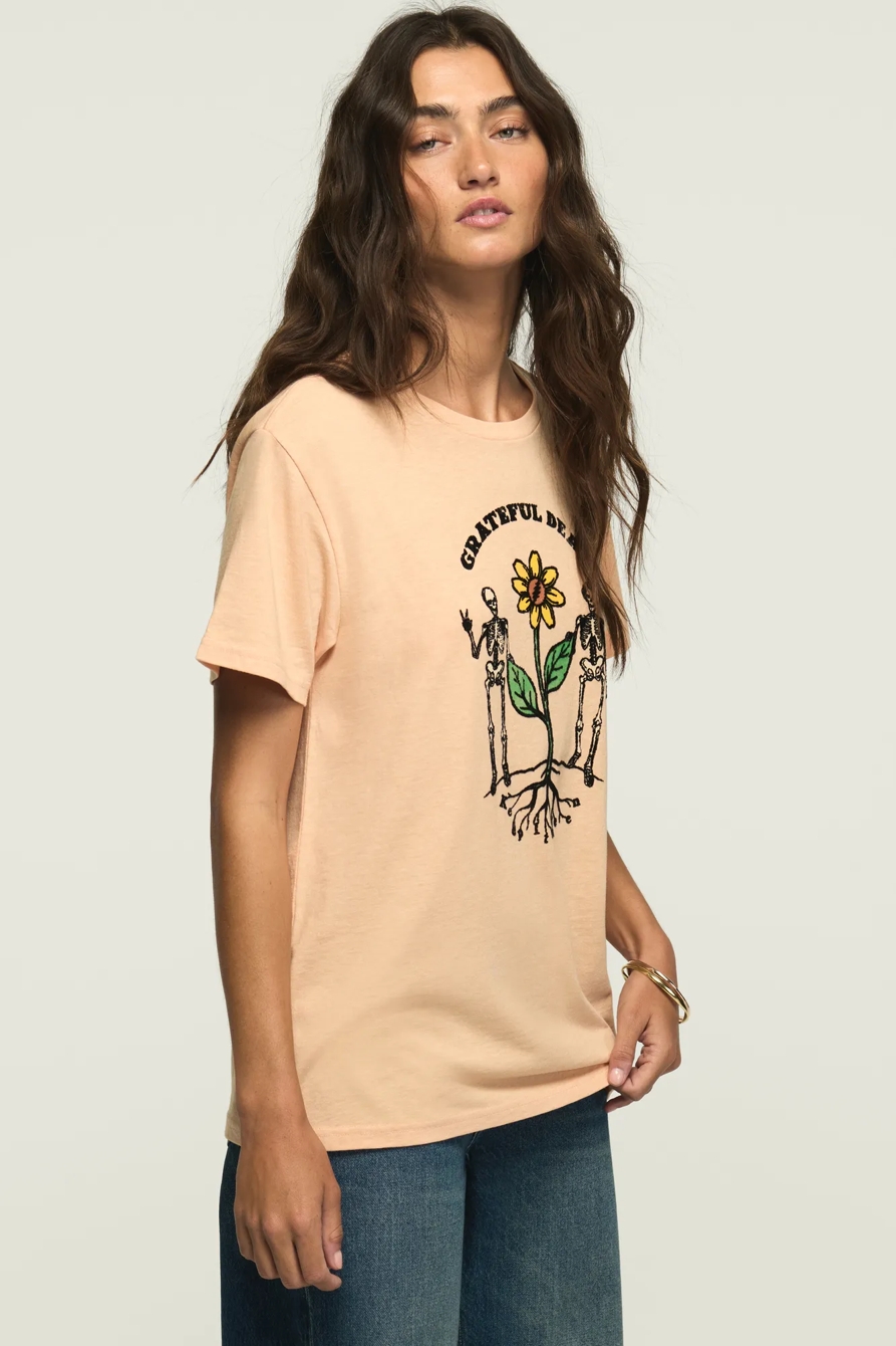 GRATEFUL DEAD SKELETONS BOYFRIEND TEE — PEACH NOUGAT — image 4