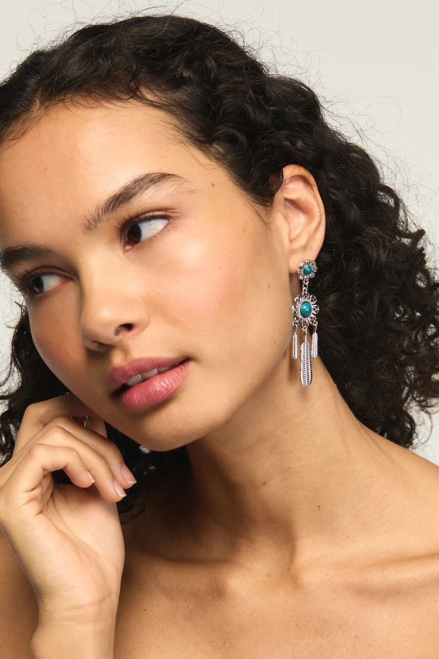 Turquoise and Silver Drop — SILVER — image 1