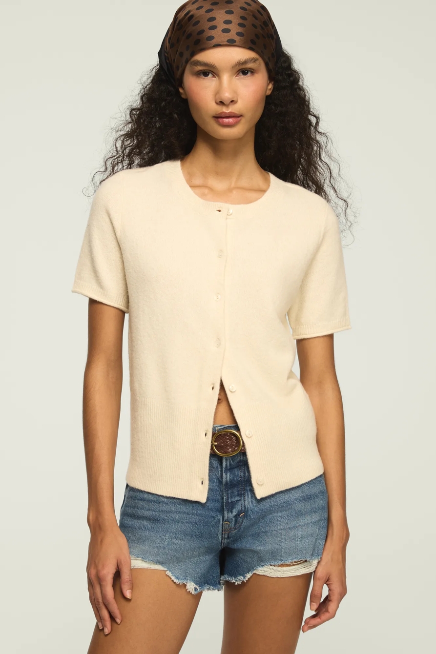 CARDIGAN CREW SWEATER TEE — WHITECAP GRAY — image 1