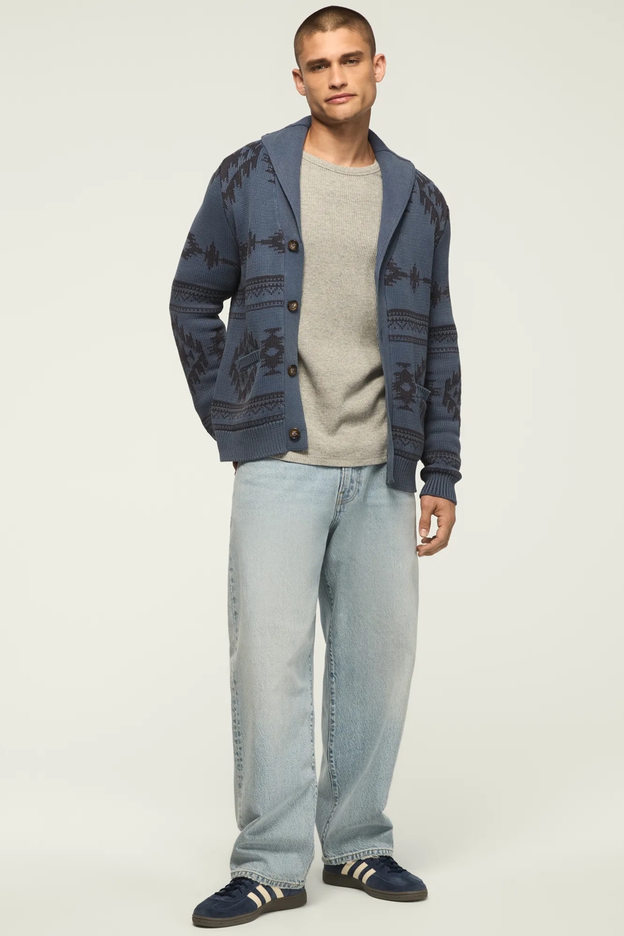 SOUTHWESTERN SHAWL CARDIGAN — Vintage Indigo — image 2