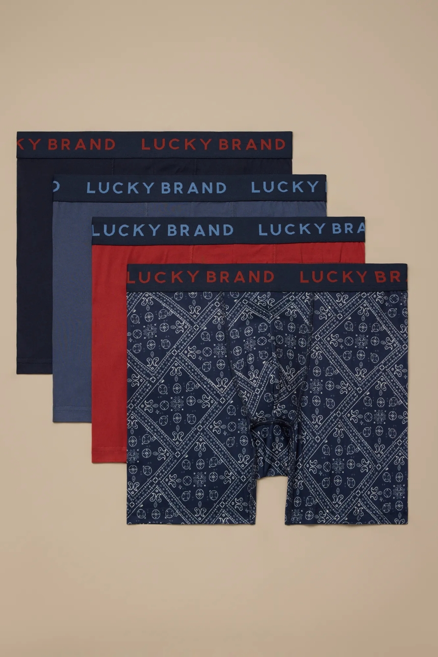 4 PACK ESSENTIAL SOFT BOXER BRIEFS — MULTI — image 1