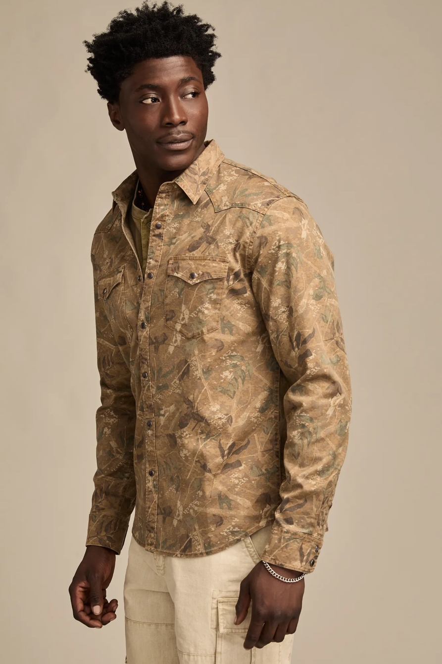 LONG SLEEVE TWILL WESTERN SHIRT — FIELD CAMO MULTI — image 4