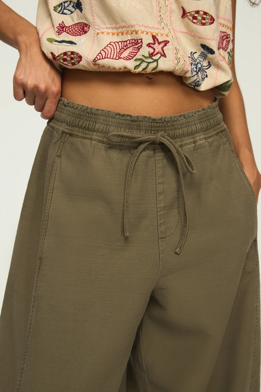 DRAWSTRING BALLOON PANT — DUSTY OLIVE — image 5