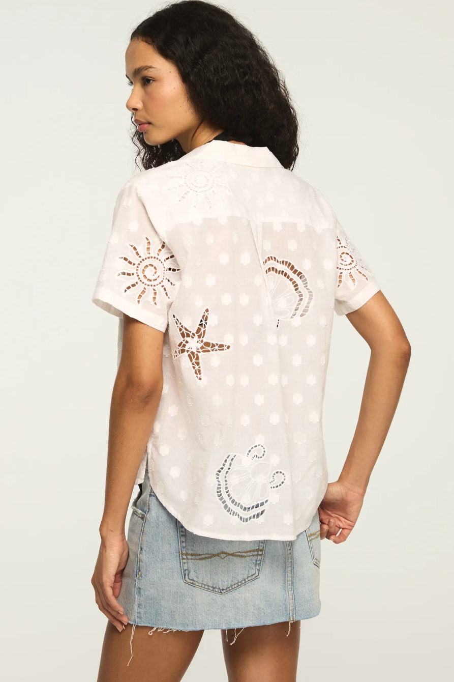 NOVELTY TIE FRONT SHIRT — BRIGHT WHITE — image 2