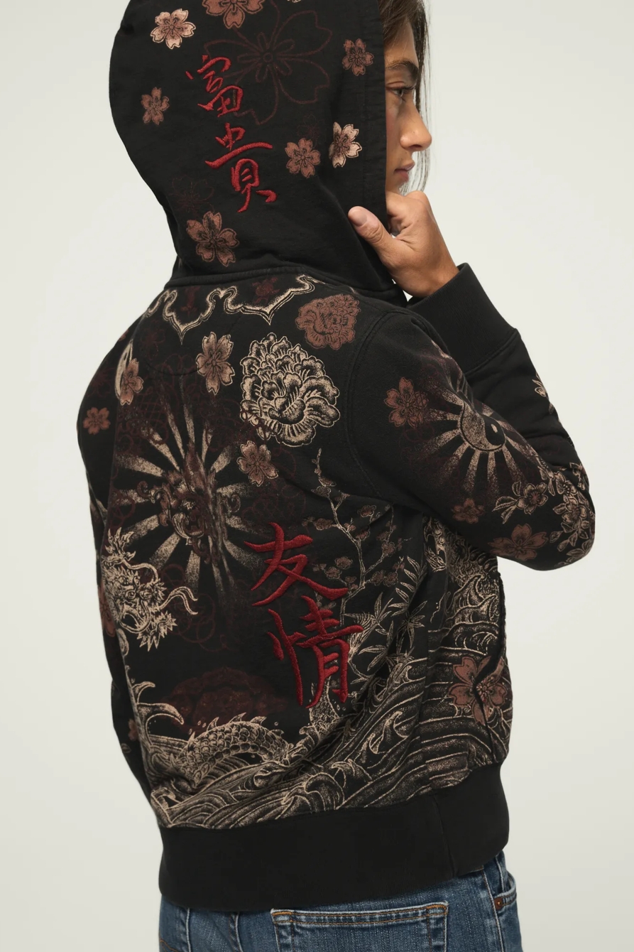 Lucky Brand Vintage Y2K Full Zip Hoodie — BLACK WASH — image 8