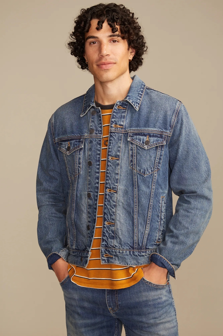 FRONTIER DENIM JACKET W/ SWEATER BACK PANEL — OUTLAW — image 2