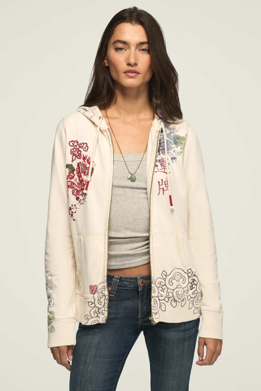 Lucky Brand Vintage Y2K Full Zip Hoodie — CREAM MULTI — image 8