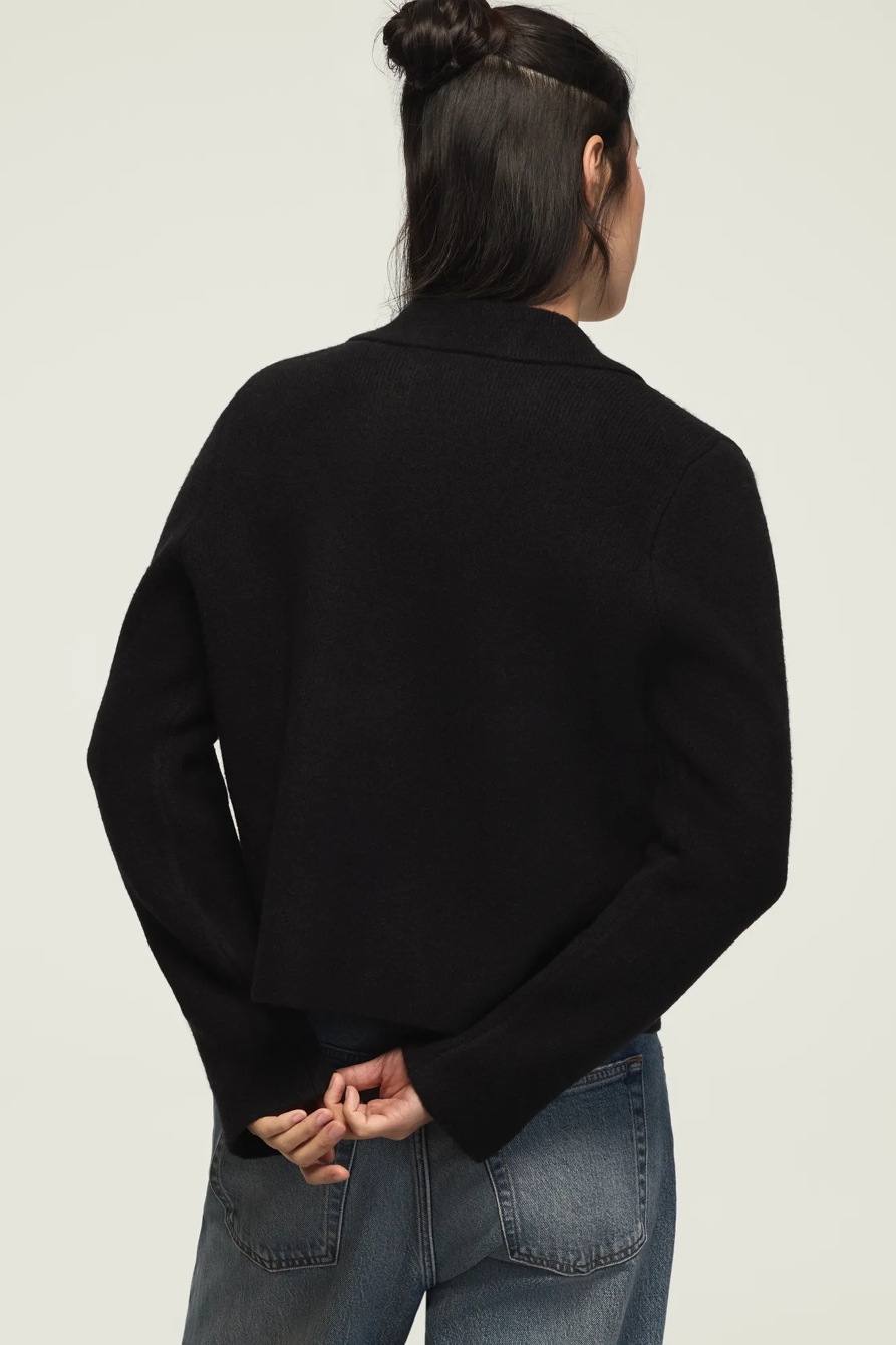 BUTTON DOWN SWEATER — DARK BLACK — image 3