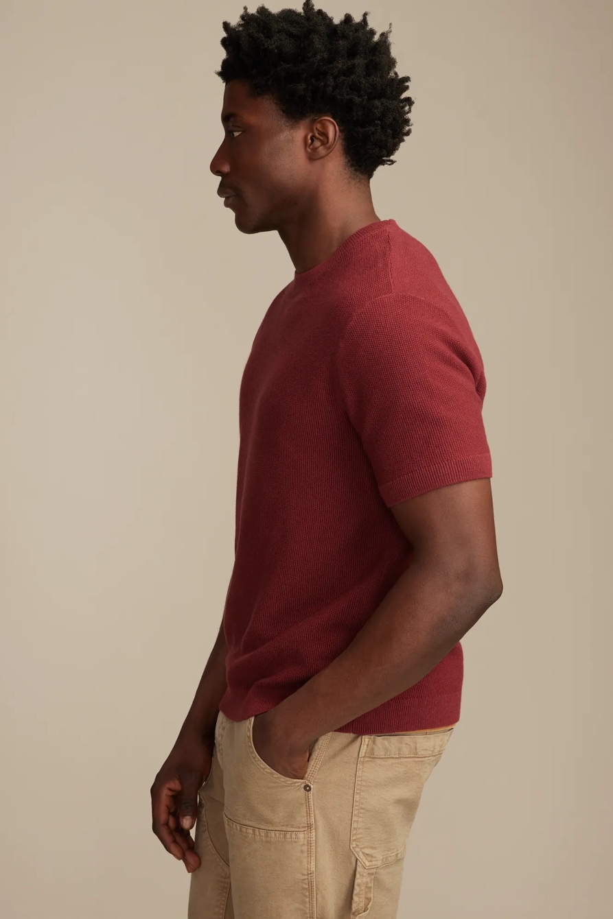 SHORT SLEEVE CREW NECK SWEATER — SYRAH — image 3