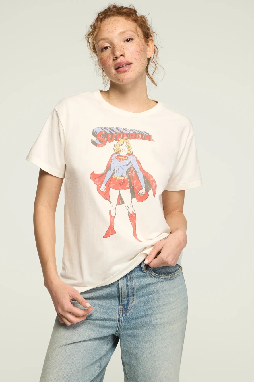 SUPERGIRL BOYFRIEND TEE — CREAM — image 1