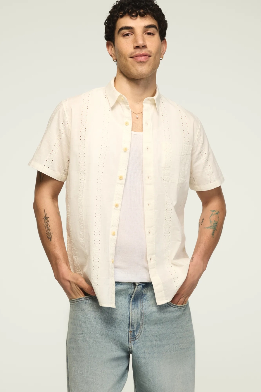 NOVELTY EYELET SAN GABRIEL SHIRT — TOFU — image 5