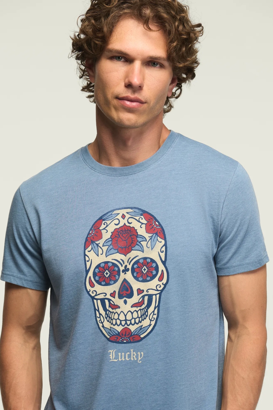 SUGAR SKULL TEE — CORONET BLUE — image 2