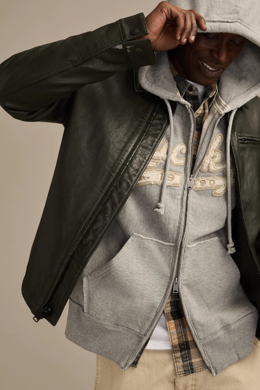 LUCKY FULL ZIP HOODIE — HEATHER GREY — image 5