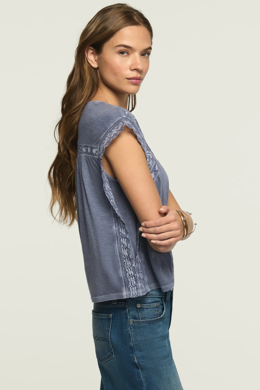 EMBROIDERED BOXY KNIT TOP — FLINT STONE — image 4