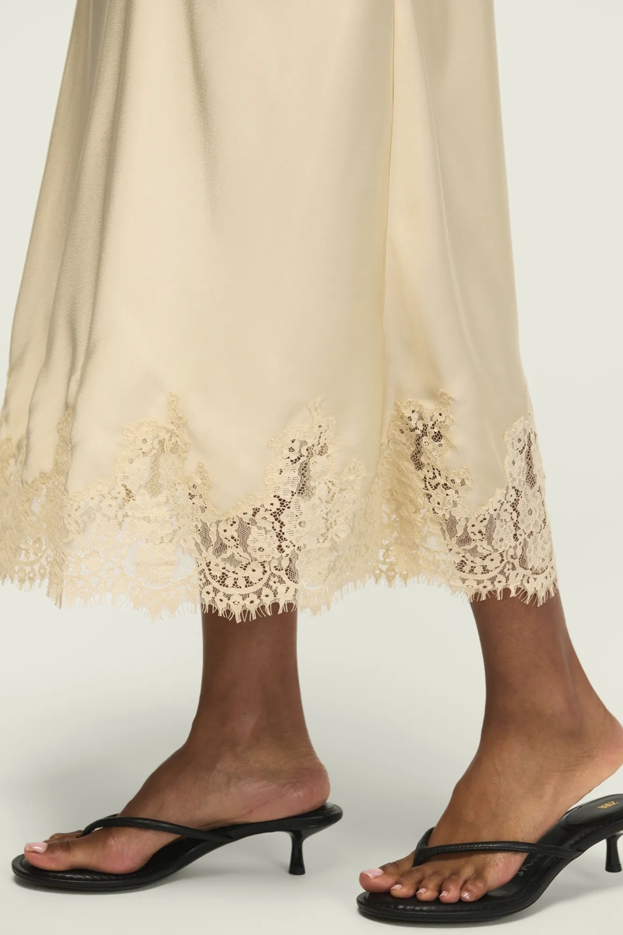 LACE SLIP SKIRT — ALMOND MILK — image 5