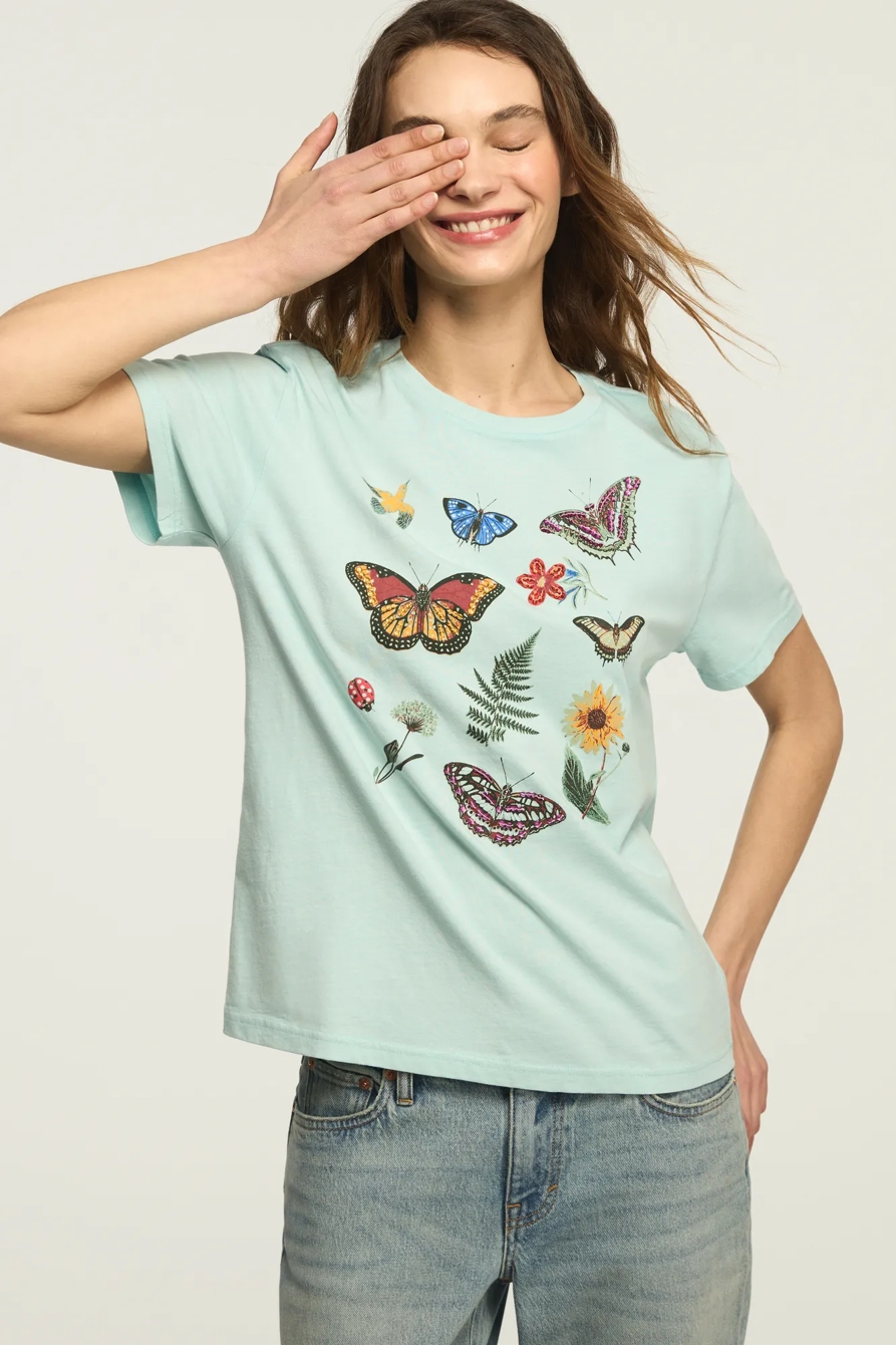EMBELLISHED BUTTERFLY BOYFRIEND — WAN BLUE — image 1