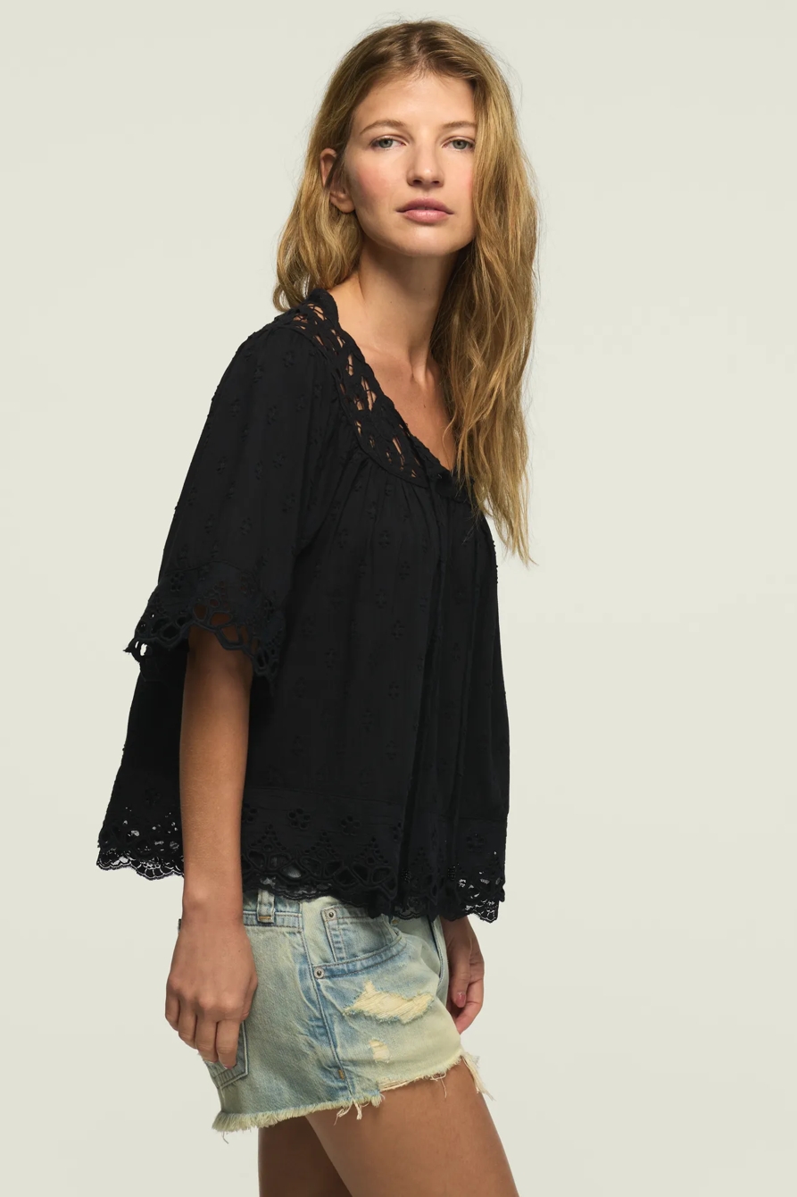 BATTENBURG LACE TOP — CAVIAR — image 4